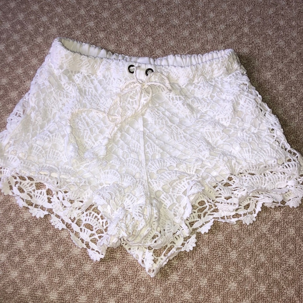 White Lace Shorts